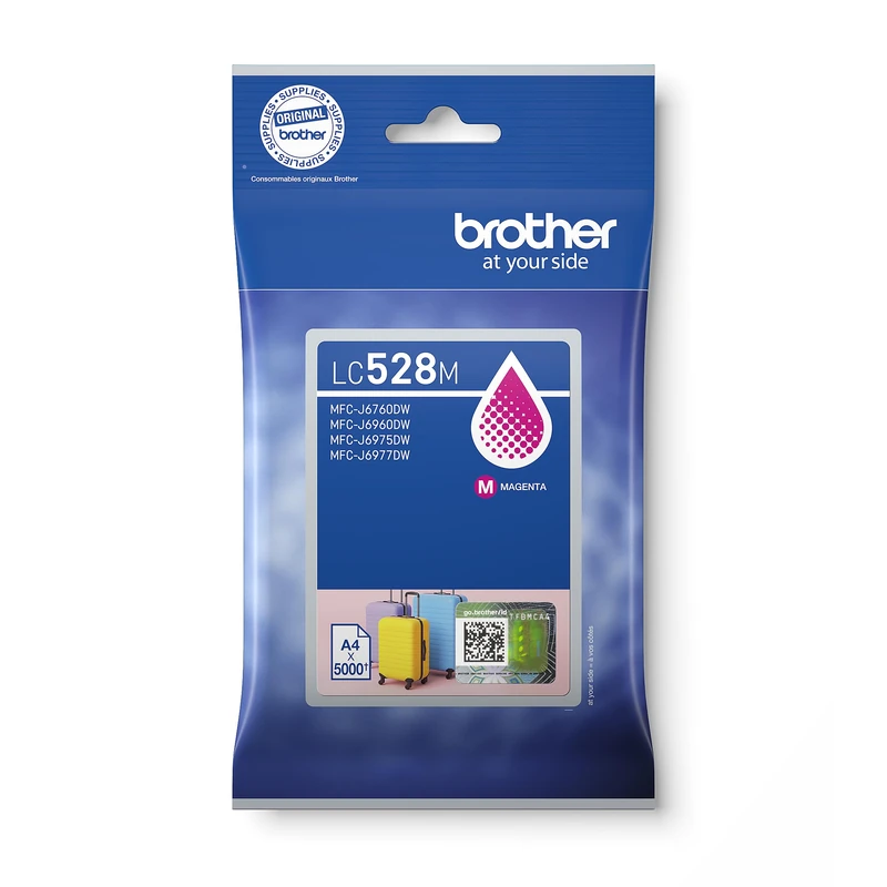 Brother LC528M Inkjet Cartridge, Magenta, Standard Yield, Single Pack, includes 1 x Inkjet Cartridge, Genuine Supplies