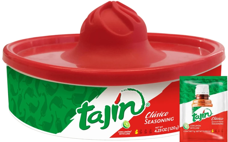 Tajin Glass Rimmer 120g | Spicy Margarita Salt Rimmer with Chilli Lime | Cocktail & Margarita Rimmer for Drinks | Mexican Chilli Lime Seasoning with Free Sachet