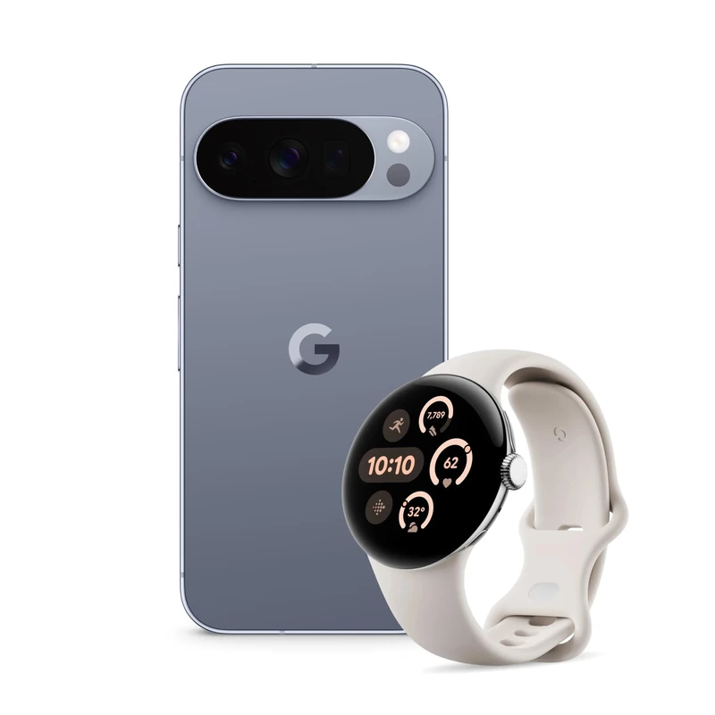 Google Pixel 10 Pro - Unlocked Android Smartphone with Gemini, Triple Rear Camera System, 24+ Hour Battery and 6.3" Super Actua Display - Moonstone, 512GB + Watch 3 (Porcelain)