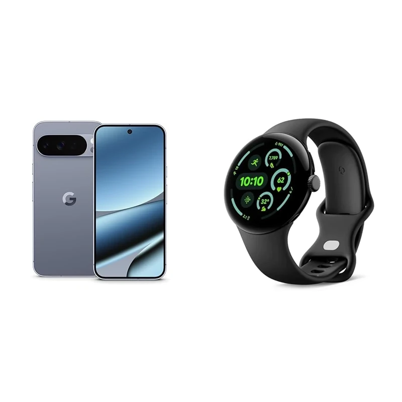 Google Pixel 10 Pro XL - Unlocked Android Smartphone with Gemini, Triple Rear Camera, 24+ Hour Battery and 6.8" Super Actua Display - Moonstone, 256GB + Watch 3 (Obsidian)