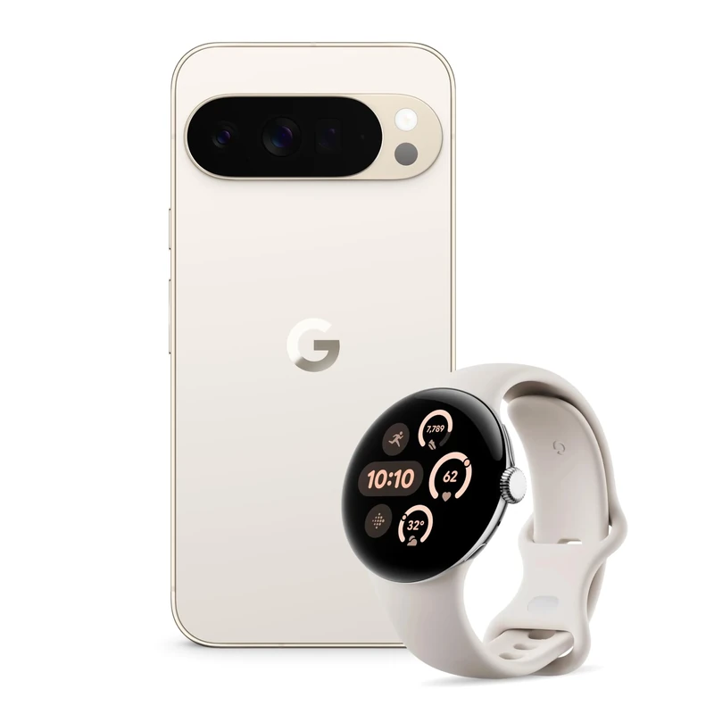 Google Pixel 10 Pro XL - Unlocked Android Smartphone with Gemini, Triple Rear Camera, 24+ Hour Battery and 6.8" Super Actua Display - Porcelain, 512GB + Watch 3 (Porcelain)