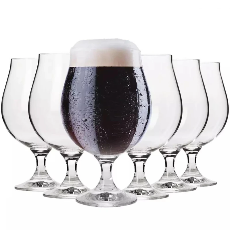 Krosno – Beer Glasses 620 ml – Set of 6 – Elite Collection – Dark Beer Goblets – Lead-Free Crystal – Elegant, Modern Design