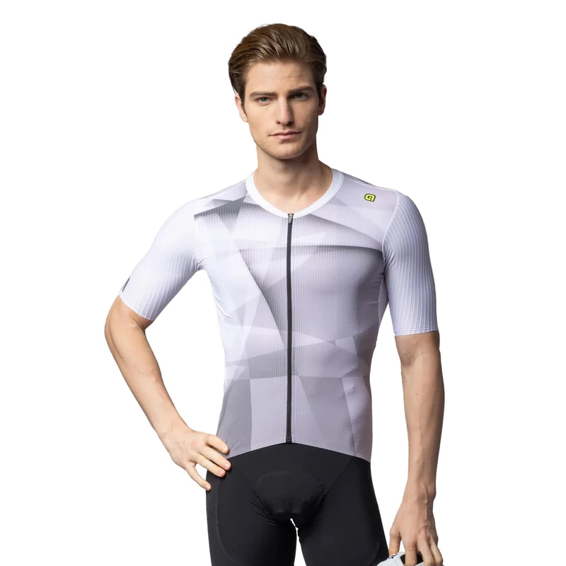 Alé Cycling Men's R-EV1 Sprinter Cycling Jersey, White, M