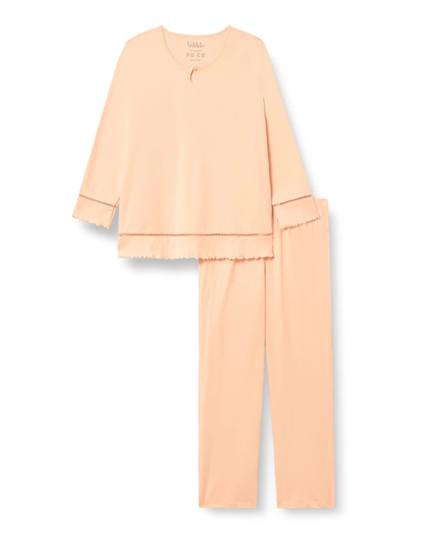 Ulla Popken Women's Nightgown, Sorbet Rose, Embroidered Pyjamas, UK 18