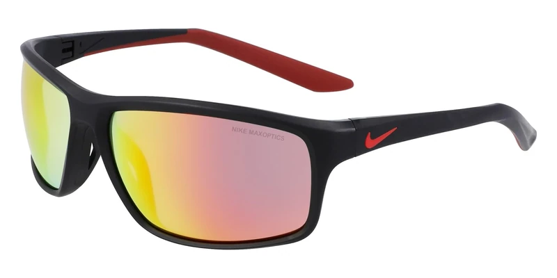 Nike Adrenaline 22 M IU8083 Sports Sunglasses Running Training Outdoor Performance Sunglasses, Matte Black/Red Mirror, One Size