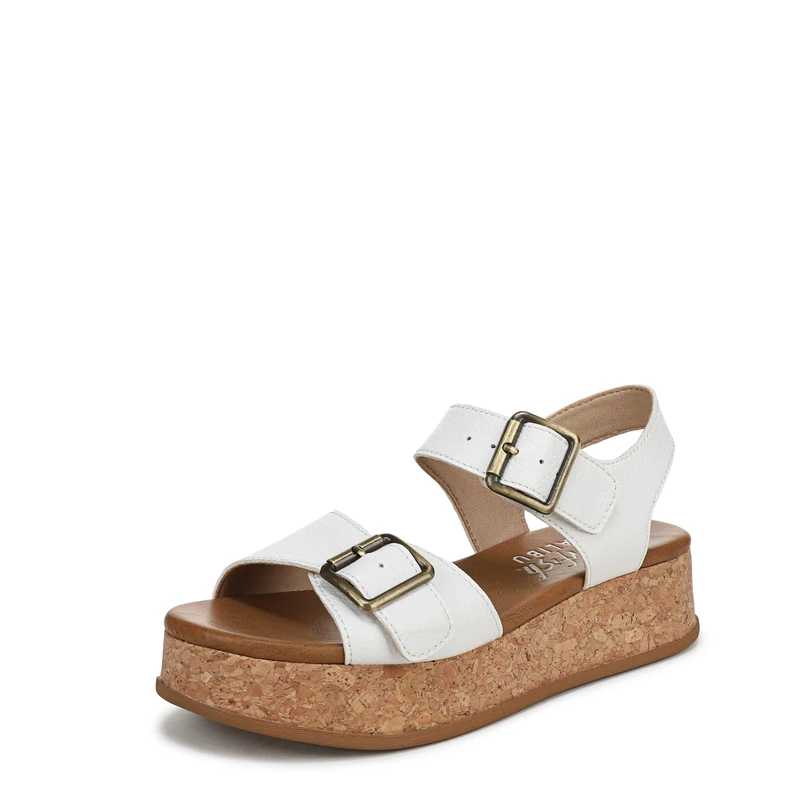 Blowfish Malibu Women's Magical Wedge Sandals, White Smooth, Medium Fit, UK 8