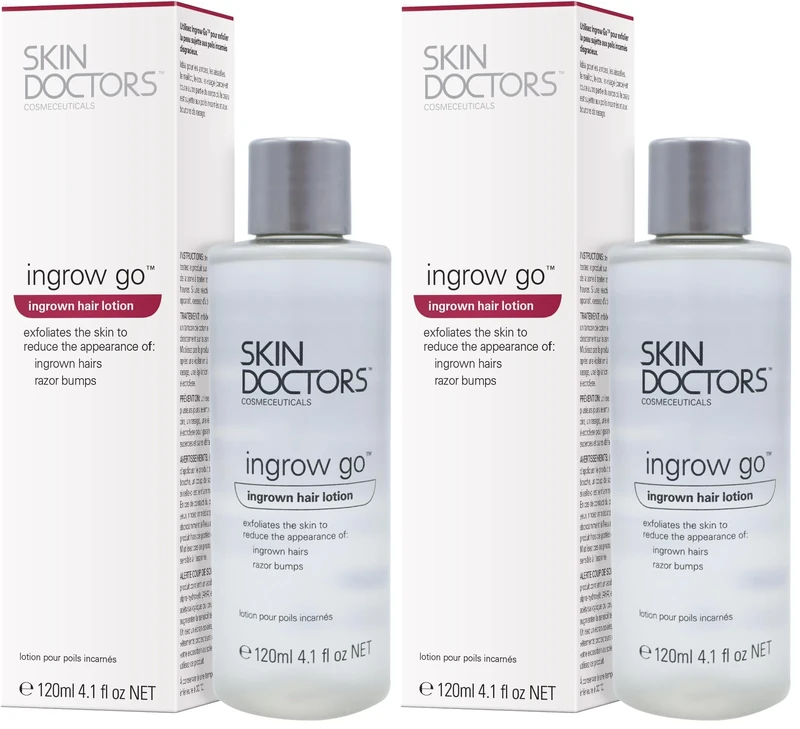 Skin Doctors Ingrow Go Lotion - Reduces Razor Bumps & Burns, 120ml x2