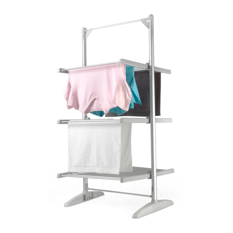 Beldray 3 Tier Heated Airer - Multi-Tier Electric Clothes Maiden, 36 Aluminium Heating Bars, 300W, 30kg Capacity, 20m Drying Space, Foldable Indoor Laundry Dryer, Grey