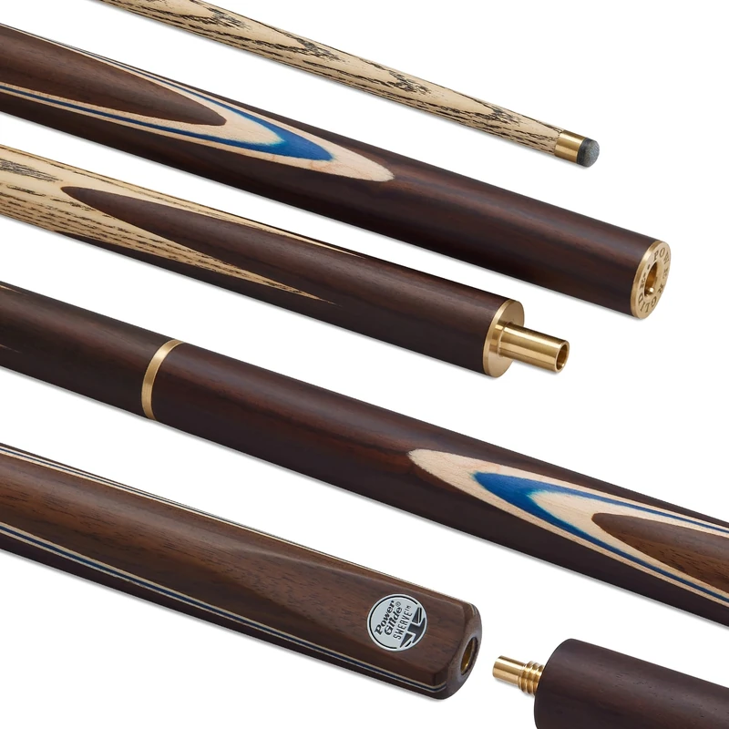 POWERGLIDE SWERVE Ash 3/4 Jointed Snooker Pool or Billiard Cue Stick | North American Ash Shaft | Hand-spliced Rosewood Butt | 19 oz | Full Size 57" | 6 inch Extension | 9.5mm Tip