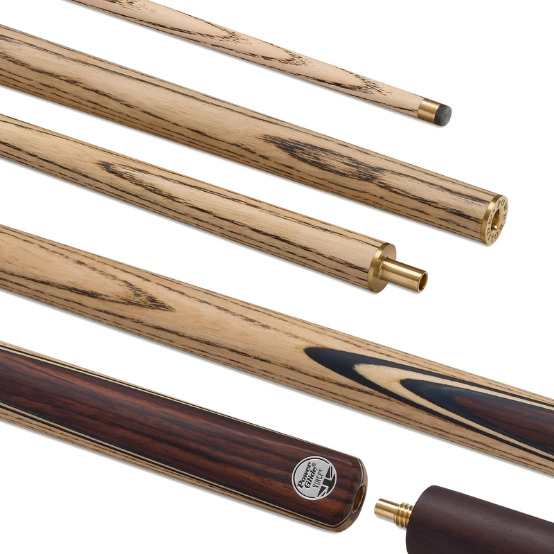 POWERGLIDE VINCI Ash 2-Piece 50/50 Jointed Snooker Pool or Billiard Cue Stick | North American Ash Shaft | Hand-spliced Rosewood Butt | 18 oz | Full Size 57" | 6 inch Extension | 9.5mm Tip