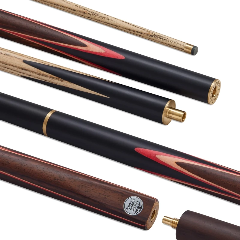 POWERGLIDE HAMPTON Ash 3/4 Joint Snooker Pool or Billiard Cue Stick | North American Ash Shaft | Hand-spliced Rosewood Butt | 19 oz | Full Size 57" | 6 inch Extension | 9.5mm Tip