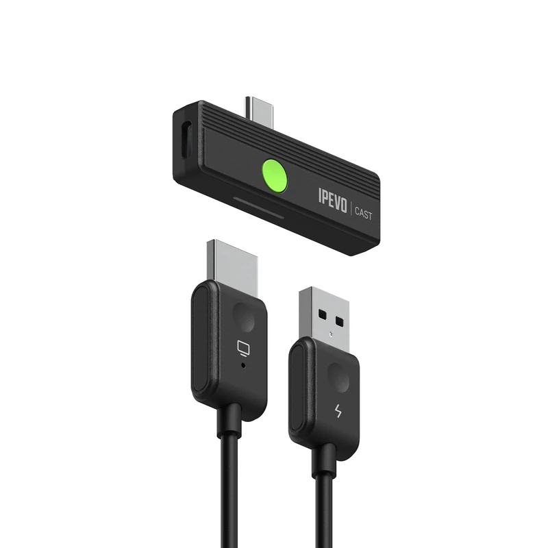 IPEVO CAST – Wireless Screen Sharing | Full HD 1080p @ 60Hz | USB-C Transmitter & HDMI Receiver | Plug & Play, Cross-Platform | No Software, No App, IT-Free Operation | Meeting Rooms, Classrooms