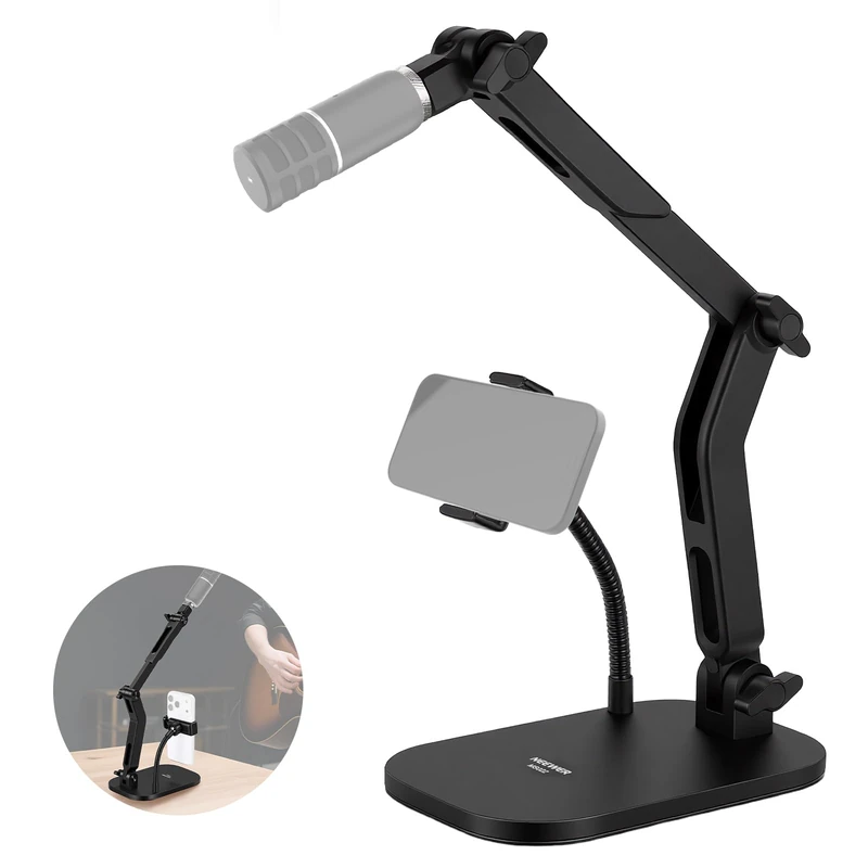 NEEWER MS022 Desk Microphone Stand with Phone Clamp
