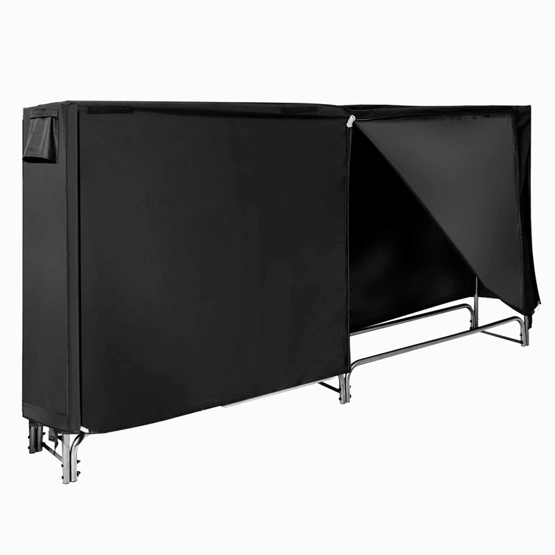 FANTASK Firewood Rack Metal Firewood Stand 240 x 35.5 x 122.5 cm with Weatherproof Cover, Firewood Rack Stable for Garden Patio Outdoor - Image 1