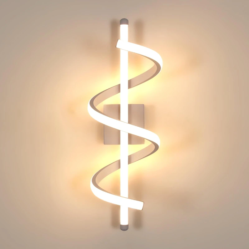 Comely Modern Bedroom Wall Light, 26 W 3000 K Warm Light LED Interior Wall Lamp, Creative Spiral White Light for Bedroom, Living Room, Hallway