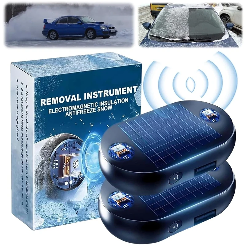 Electromagnetic Snow Removal,Electromagnetic Wave Anti Freezing and Snow Removal Device,2025 Anti-Freeze Electromagnetic Car Snow Removal Device, Anti-Freeze Snow Removal Tool (2pcs)