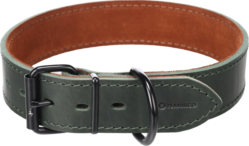 Flamingo Dog Collar Montana Green XXL 53-63cm 40mm