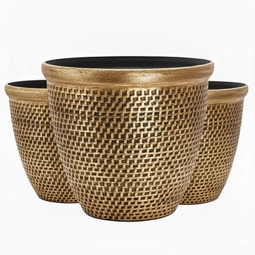 SG Traders Plant Pots Outdoor - Large Garden Planters & Flower Pots for Patio and Balcony - Durable Frost Resistant Lightweight Outdoor Planters with Drainage Holes, Each Pack of 1 (30, 36 and 40cm)