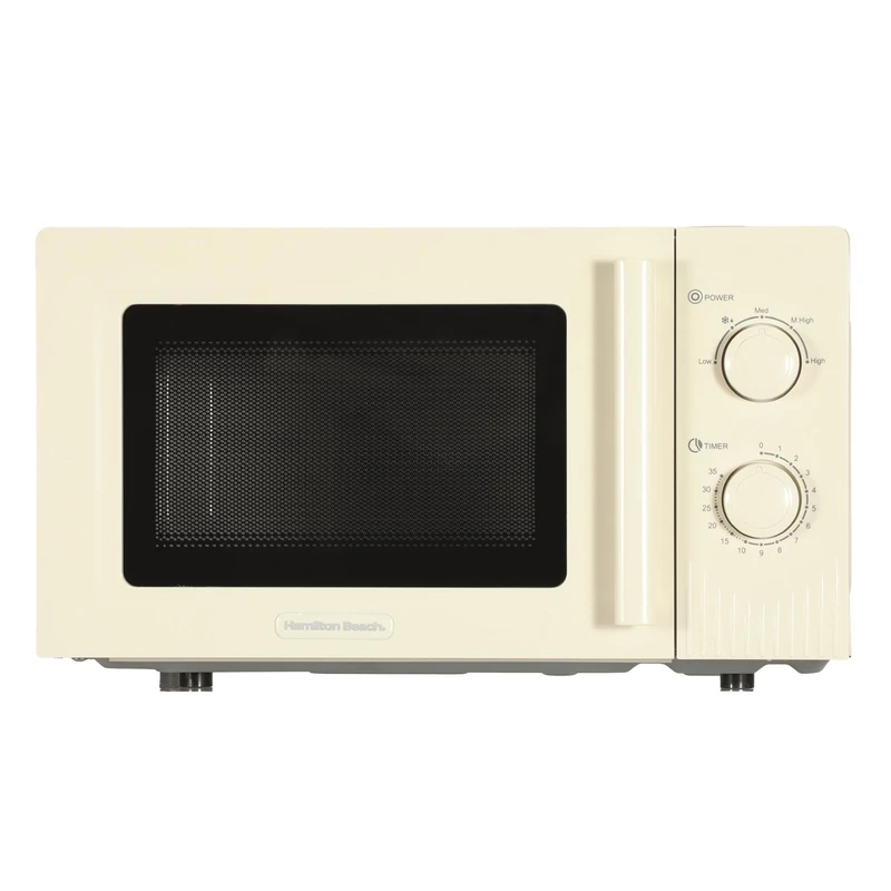 Hamilton Beach Microwave, 20L, Miami, 800W, Manual Dial Controls, Quick Defrost, 35 Min Timer, 5 Cooking Levels, Sand - HBMX20S