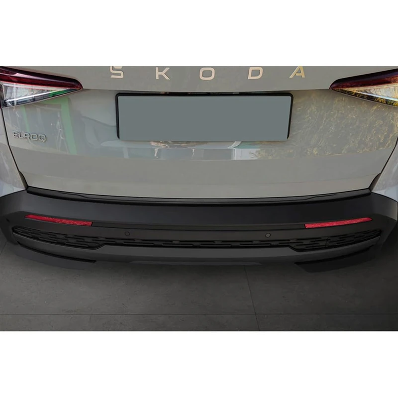 Avisa Matt Black Stainless Steel Rear bumper protector compatible with Skoda Elroq 2024- 'Ribs' - Image 1