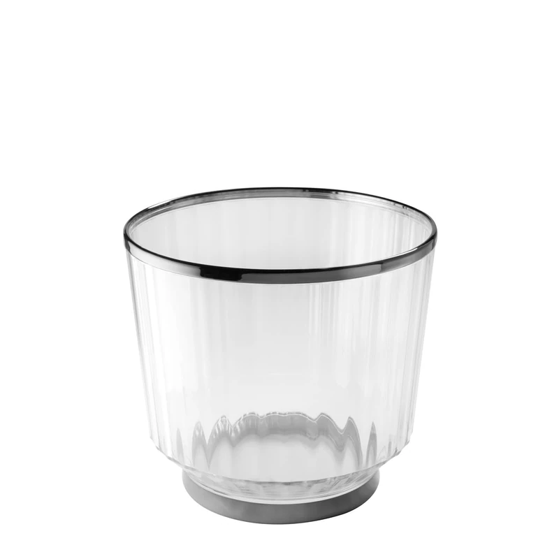 APS Aureo 36160 Wine/Champagne Cooler Diameter 28 cm Height 25 cm 10 Litres Polycarbonate Rim + Base Ring Gunmetal Look Galvanised Coating Stackable