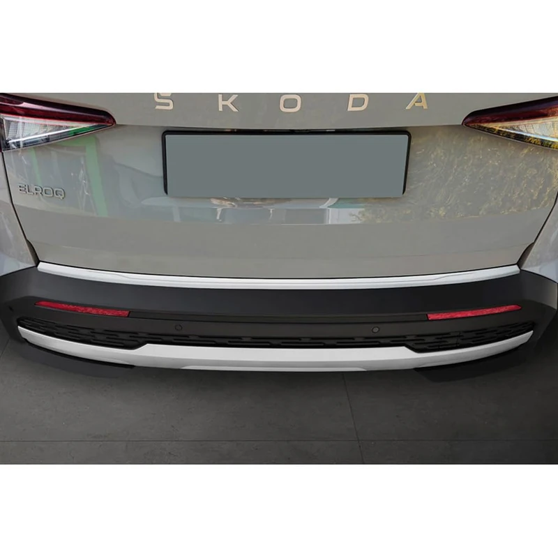 Avisa Stainless Steel Powdercoated Rear bumper protector compatible with Skoda Elroq 2024- 'Soft Silver' - Image 1