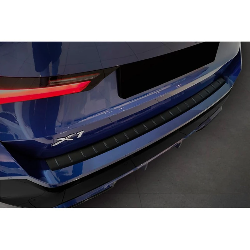 Avisa Matt Black Stainless Steel Rear bumper protector compatible with BMW X1 (U11) M-Sport & iX1 (U11) M-Sport 2022- 'Ribs' - Image 1