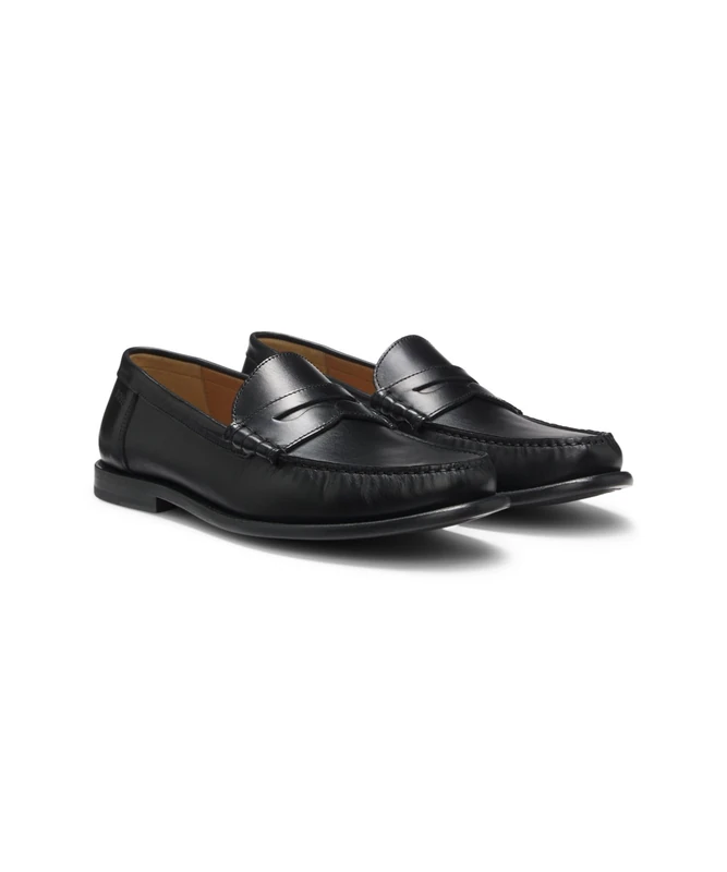 BOSS Leather Moccasins with Penny Trim
