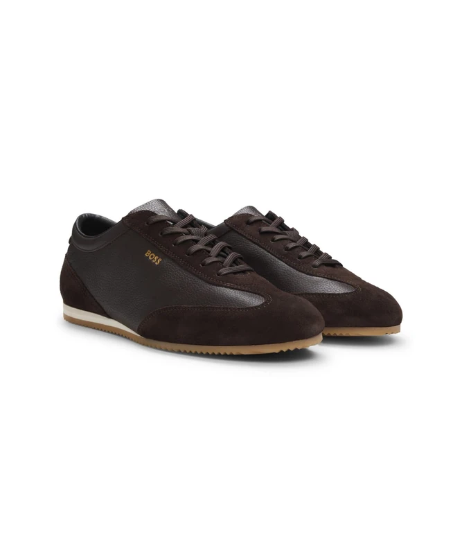 BOSS Men's Lineor_Lowp_sdtb 10266544 01Low-Profile Trainers, Dark Brown, 10 UK - Image 1