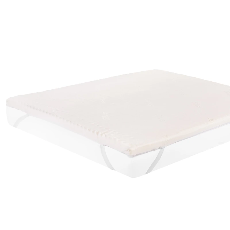 Caleffi - Double Memory Foam Topper 160 x 190 cm – 6 cm Memory Foam Topper – Elasticated Corners and Removable Antibacterial Fabric – Fresh and Refreshing Mattress Cover – Made in Italy - Image 1