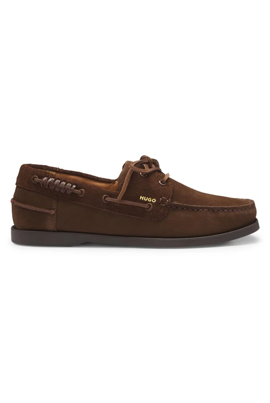 HUGO Mens Darcy Boat Boat Shoes in Mixed suedes Size 12