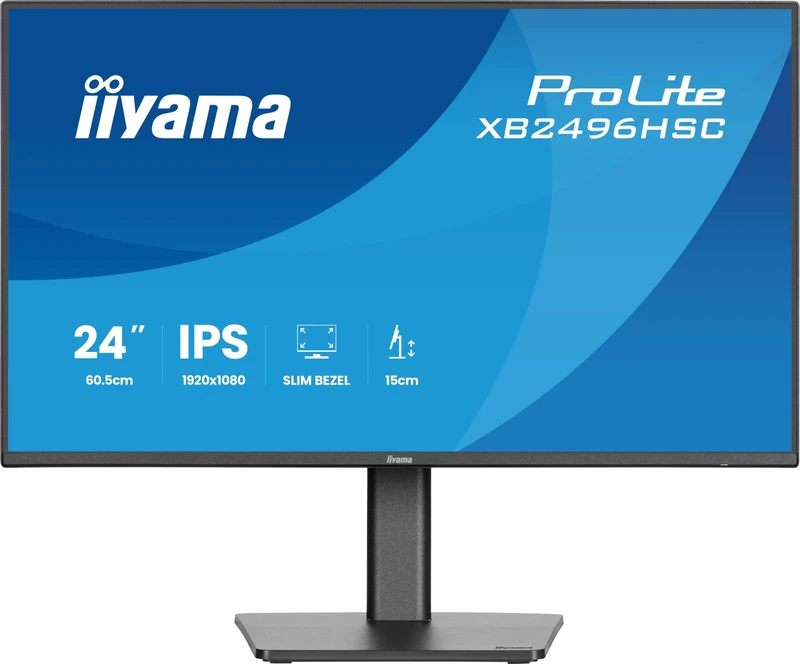 iiyama XB2496HSC-B1 24 inch IPS, 4-side slim bezel, 3ms, 1920x1080, 144Hz, 1x HDMI,1 x USB-C 65W PD, 2 x USB Hub, 150mm HAS