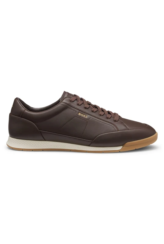 BOSS Men's Nitan_Lowp_lt 10281727 01Low-Profile Trainers, Dark Brown, 10 UK