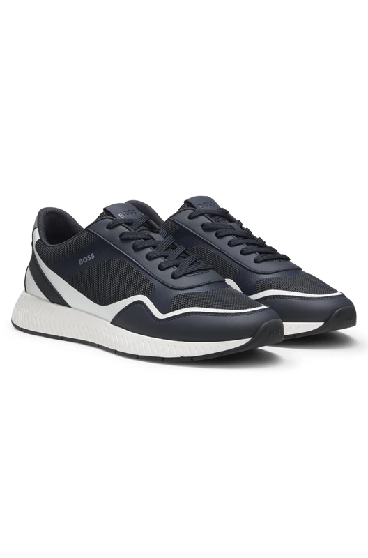 BOSS Men's Titanium_Runn_Methal 10281856Trainers, Navy, 6 UK