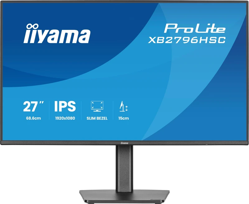 iiyama XB2796HSC-B1 27 inch IPS, 4-side slim bezel, 3ms, 1920x1080, 144Hz, 1x HDMI,1 x USB-C 65W PD, 2 x USB Hub, 150mm HAS