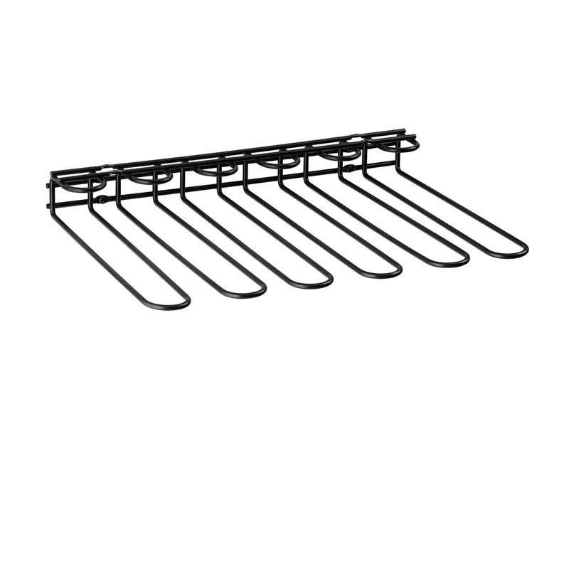 APS 93401 Glass Rail/Glass Holder Made of Metal, Black, Powder-Coated