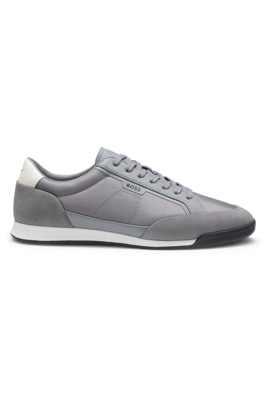 BOSS Men's Nitan_lowp_sdbnyp 10263136 01 Low-Profile Trainers, Medium Grey, 12.5 UK