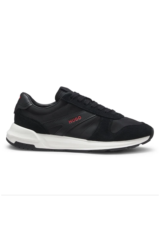 Sneakers Mit Veloursleder-besatz Und Logo-Details Black