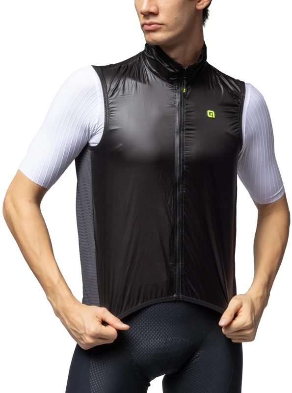 Alé Cycling Men's Klimatik Guscio Light Pack Alé 2.0 Gilet, Black, L