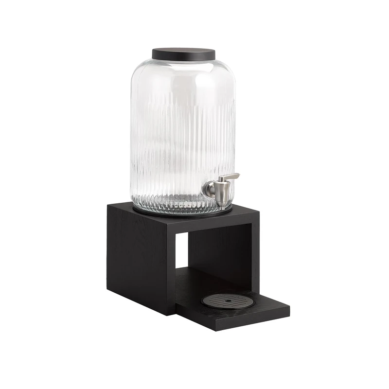 APS Valo 7L Glass Drink Dispenser - Stainless Steel & Oak