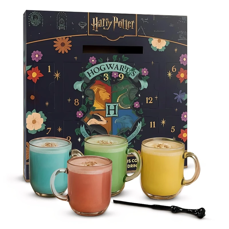 Harry Potter Hot Chocolate Advent Calendar 2025-12 Days Christmas Countdown Calendar of Delicious Colour Changing Chocolate Flavour Drinks & Stirring Wand. Harry Potter Gifts for Kids