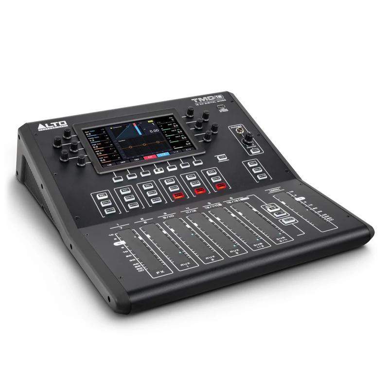 ALTO TMD16 16-Channel Digital Mixer with Bluetooth and 7-inch Display, Capacitive Touchfaders, EQ and FX, App Control, for Live Sound Mixing in Venues and Practice Spaces