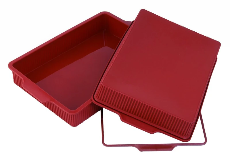 Silikomart | SFT332 LASAGNERA Silicone Mold, Non-Stick, Pack of 4 Molds with Safe Ring, 330 x 220 mm, h 55 mm, Volume 4.5 L, Made in Italy - Image 1