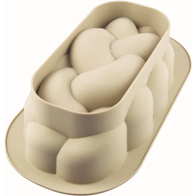Silikomart | Modern Cake Silicone Mold TRECCIA, Non-Stick, Pack of 3 Molds with Safe Ring, 288 x 156 mm, h 83 mm, Volume 2.1 L, Made in Italy - Image 1