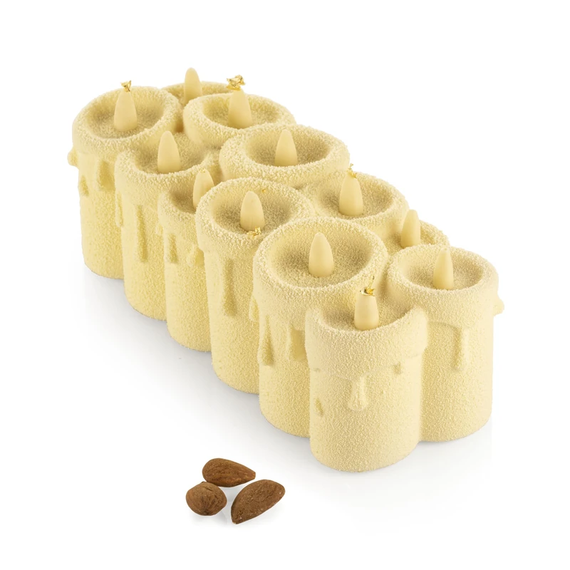 silikomart | BÛCHE LUMIÈRE Silicone Mold, Non-Stick, Pack of 4 Molds, 3D Design, 219 x 89 mm, h 75 mm, Volume 1.08 L, Made in Italy