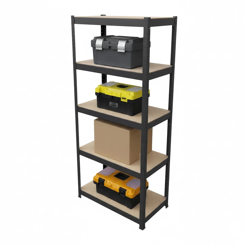 Relaxdays heavy-duty shelving unit, HxWxD 180x60x30 cm, 500 kg capacity, 5 shelves, black