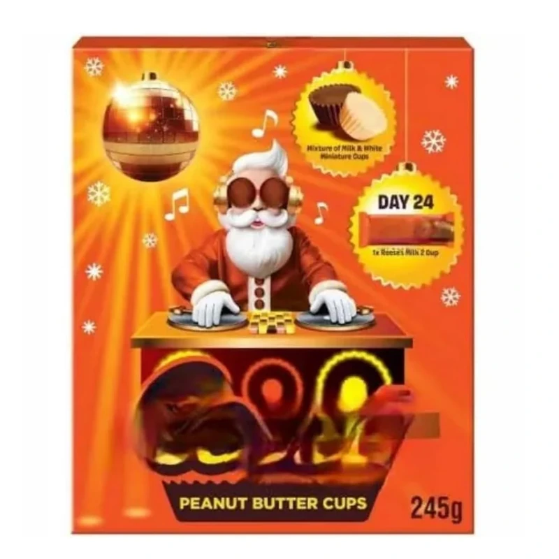 Reese's Peanut Butter Miniatures Advent Calendar 2025-24 Days Countdown with Peanut Butter Chocolate – Festive Christmas Countdown Gift for Kids & Adults, Food Advent - Secret Santa