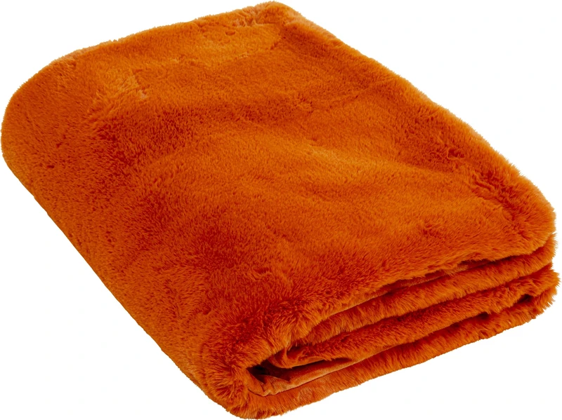 Kare Design Blanket Mika Orange Cuddly Blanket Large Living Room Bedroom 150 x 200 cm