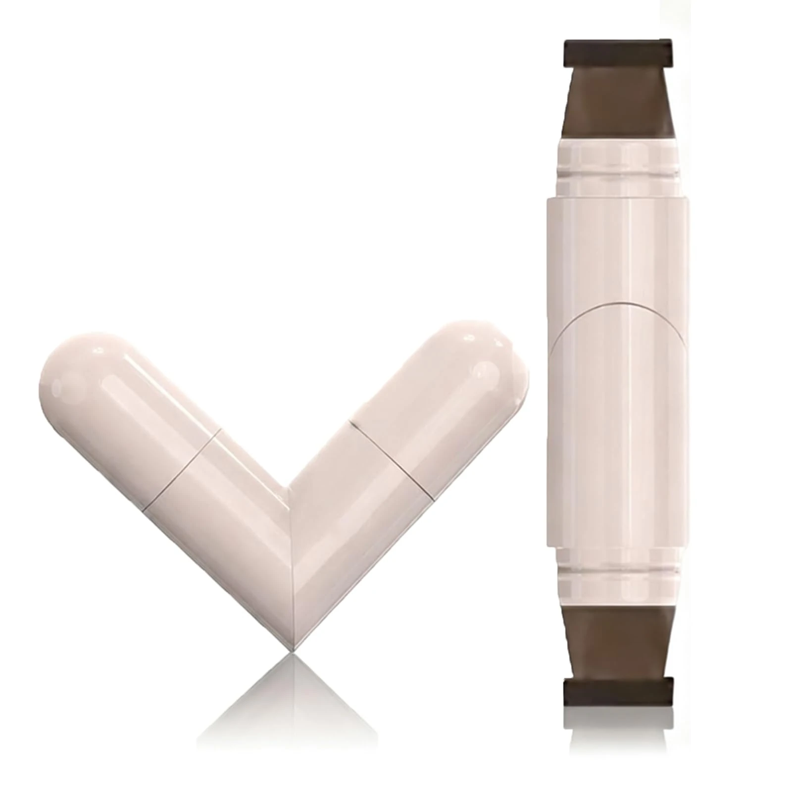 Eyeliner Stamp Pen, Foldable Double-Ended Winged Stamp Set, Long Lasting Smudge Proof Liquid Eye Liner Pen, Gel Eye Pencil Eye Makeup (brown)