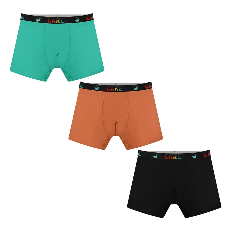 Carer 3-Pack Boys' Incontinence Boxer Briefs | Washable Cotton Underwear with 100ml Absorbent Pad | Ideal for Urinary Leaks & Bedwetting | Size 116-122